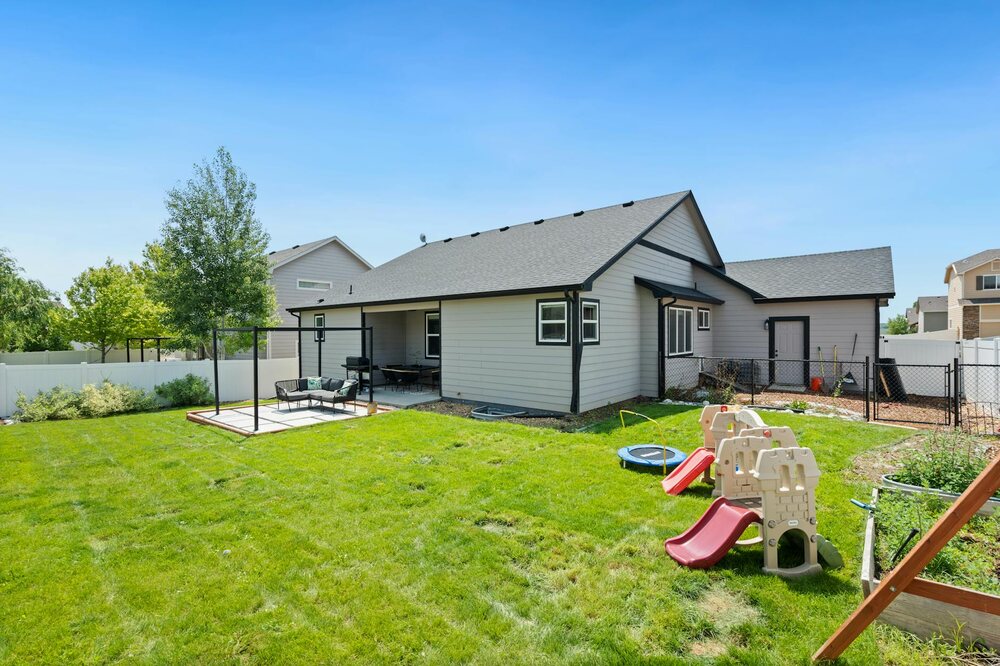 Clean cut residential yard